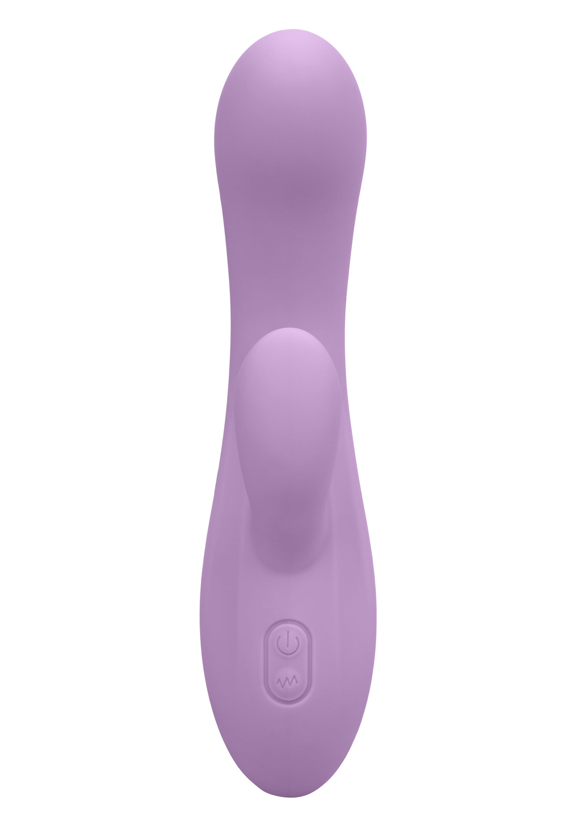 Vibrator triplu flexibil Bend and Hold Rumbler CalExotics mov, detaliu ureche stimulare clitoridiana