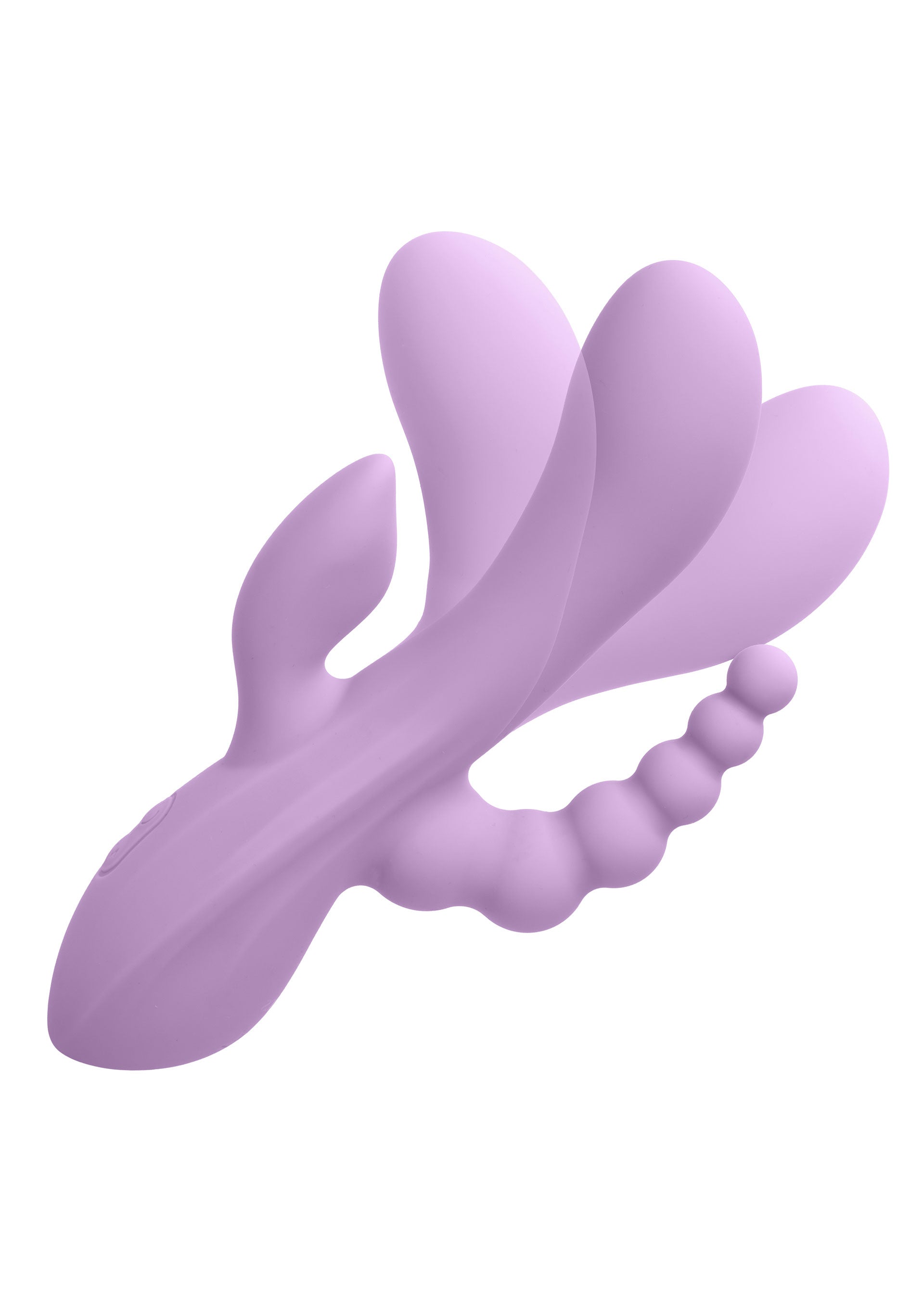 Vibrator triplu flexibil Bend and Hold Rumbler CalExotics mov, detaliu panou control