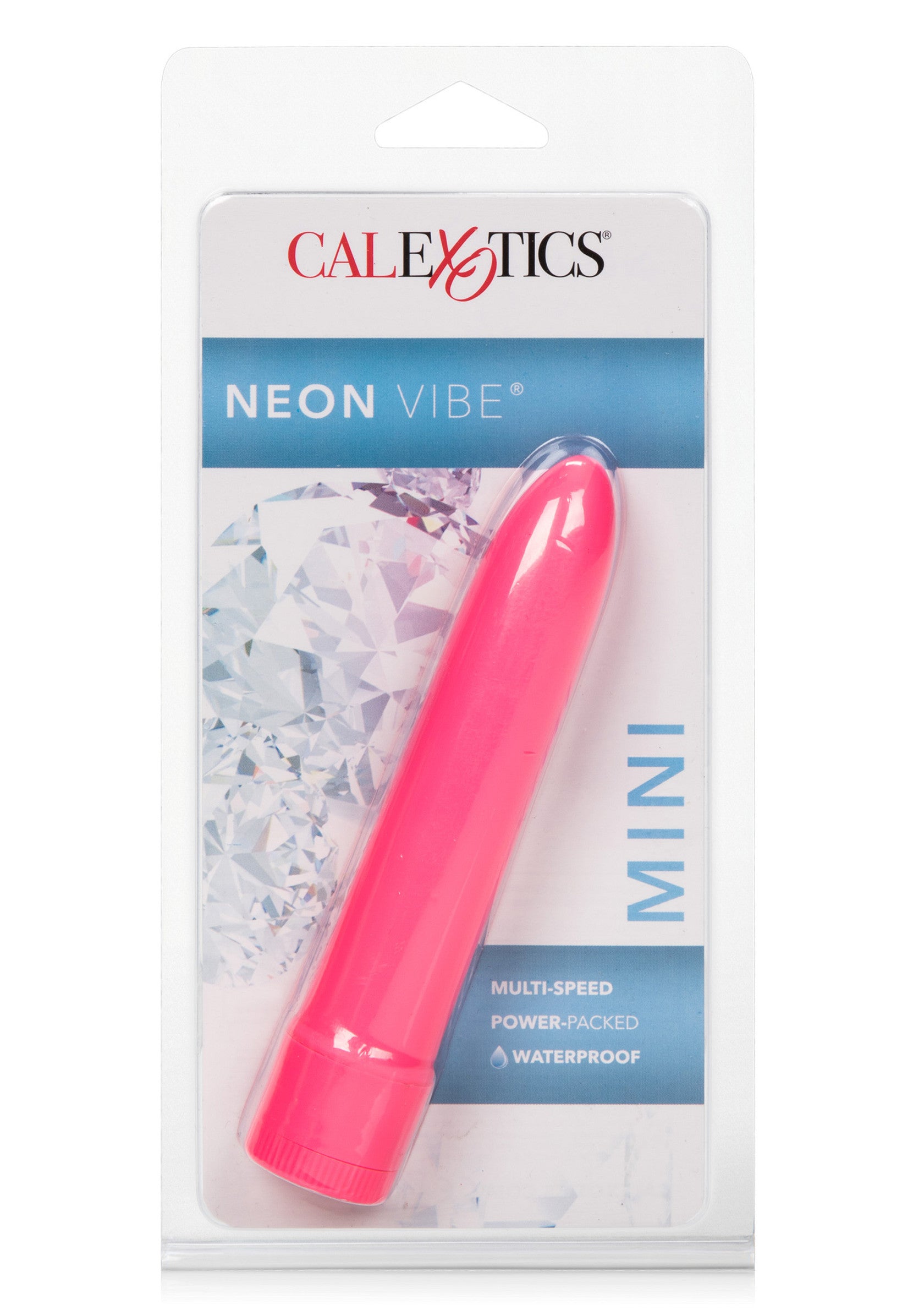 Vibrator clasic neon CalExotics roz, detaliu varf conic