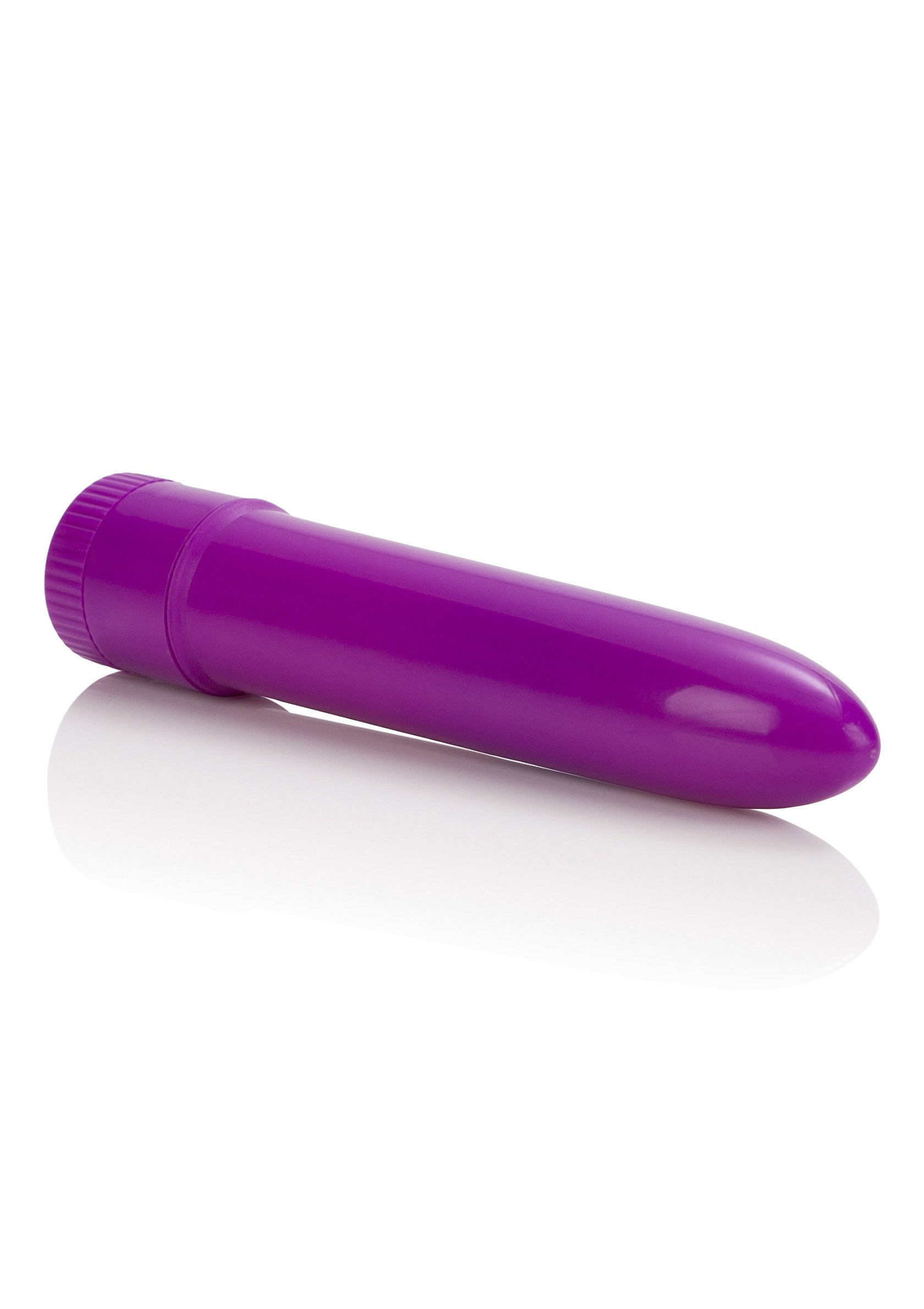 Vibrator clasic neon CalExotics mov, detaliu baza cu rotire