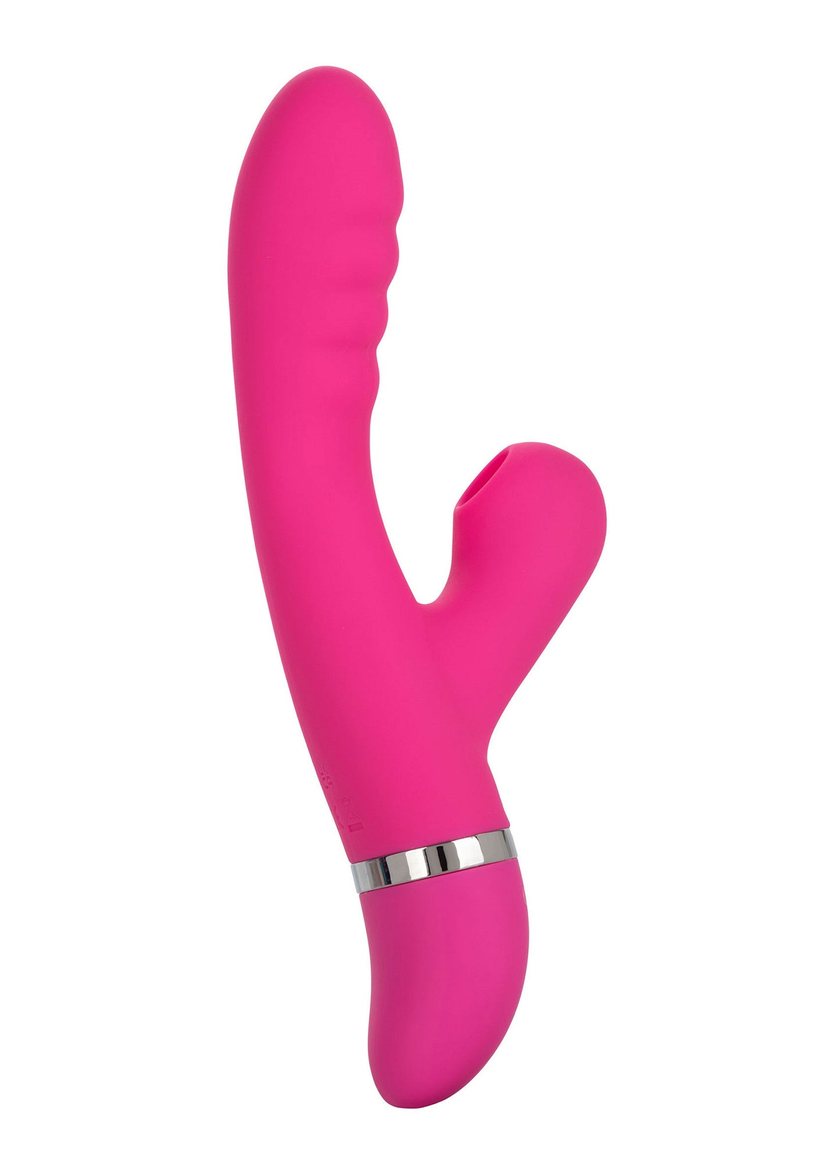 Vibrator rabbit Foreplay Frenzy Pucker CalExotics roz, vedere completa din alt unghi