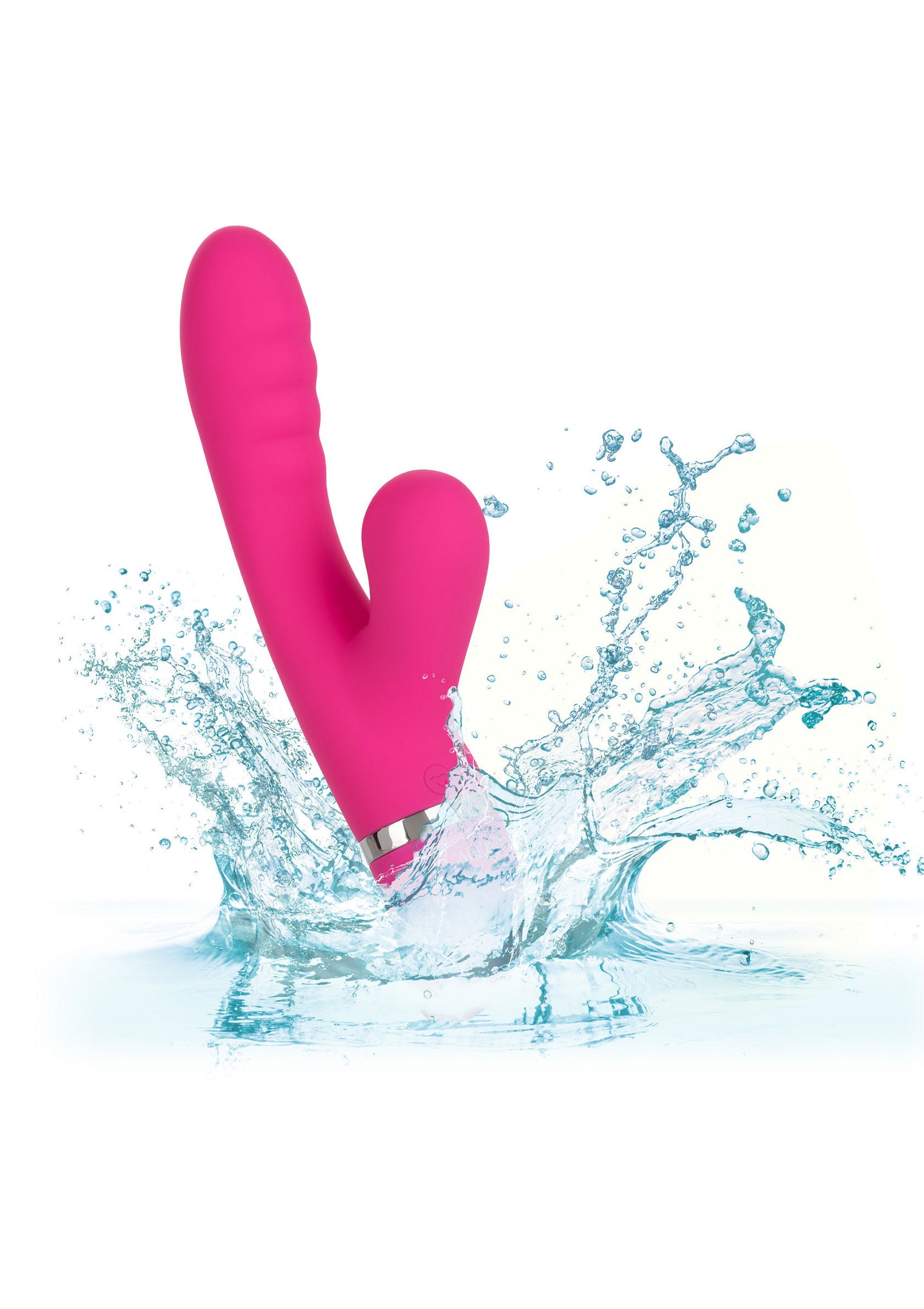 Vibrator rabbit Foreplay Frenzy Pucker CalExotics roz, tinut in mana pentru scara dimensiunii