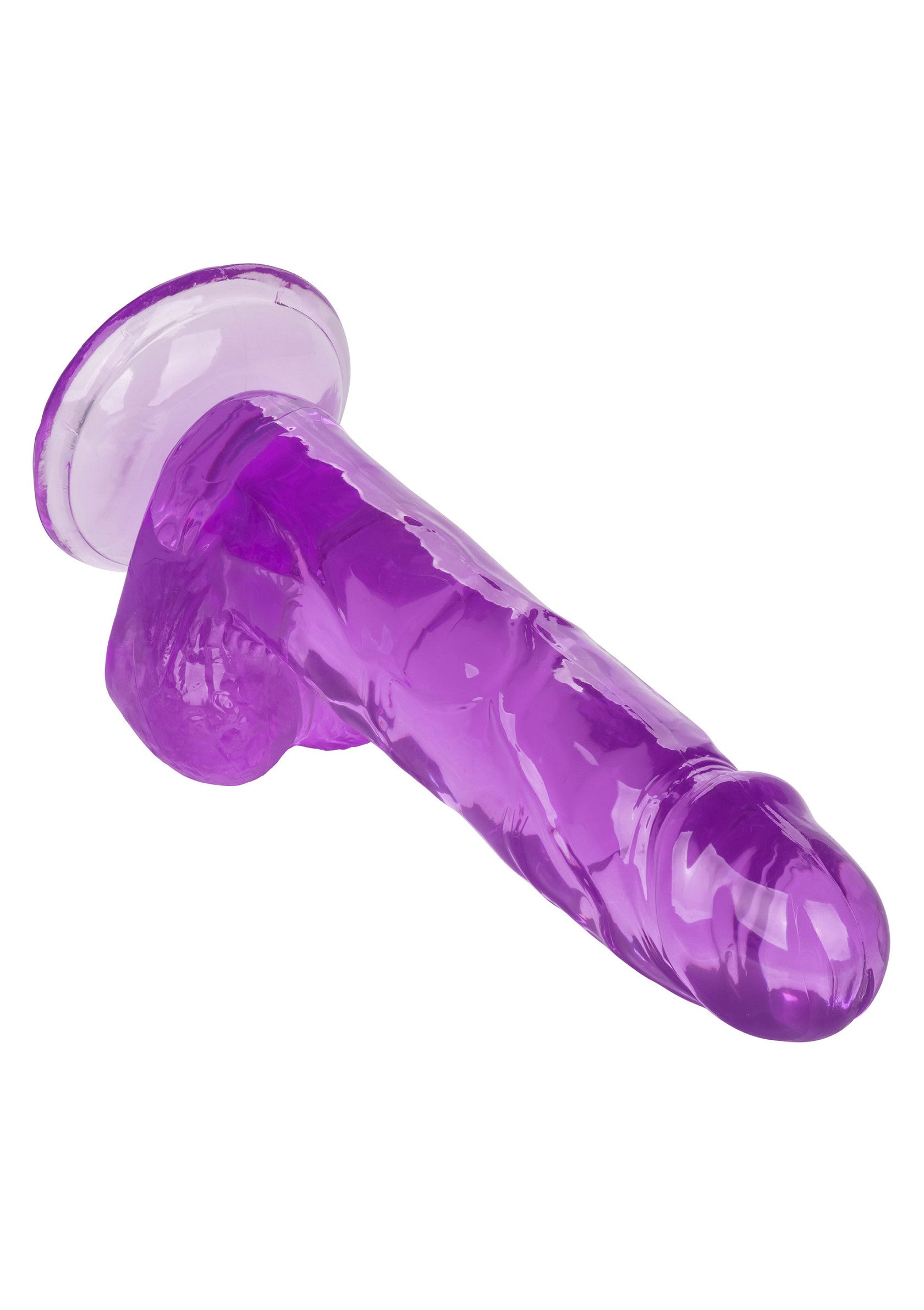 Dildo realistic cu ventuza Queen Size CalExotics mov, detaliu forma realista