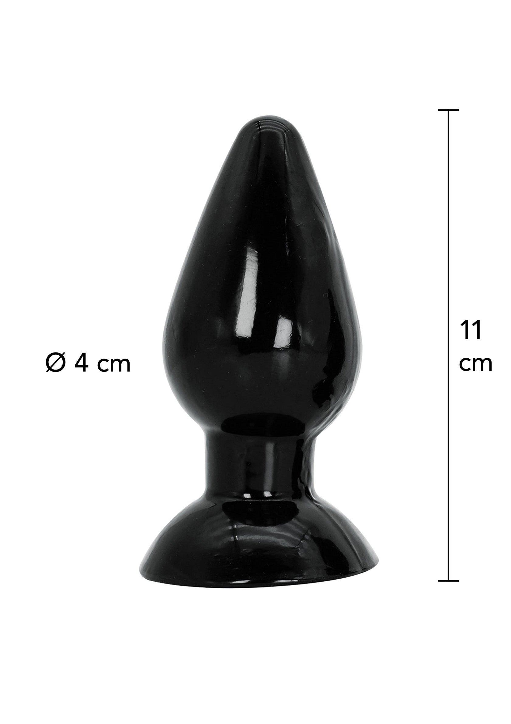 Dop anal clasic Extreme Hidden Desire negru, infografic dimensiuni 11 cm lungime 4 cm diametru
