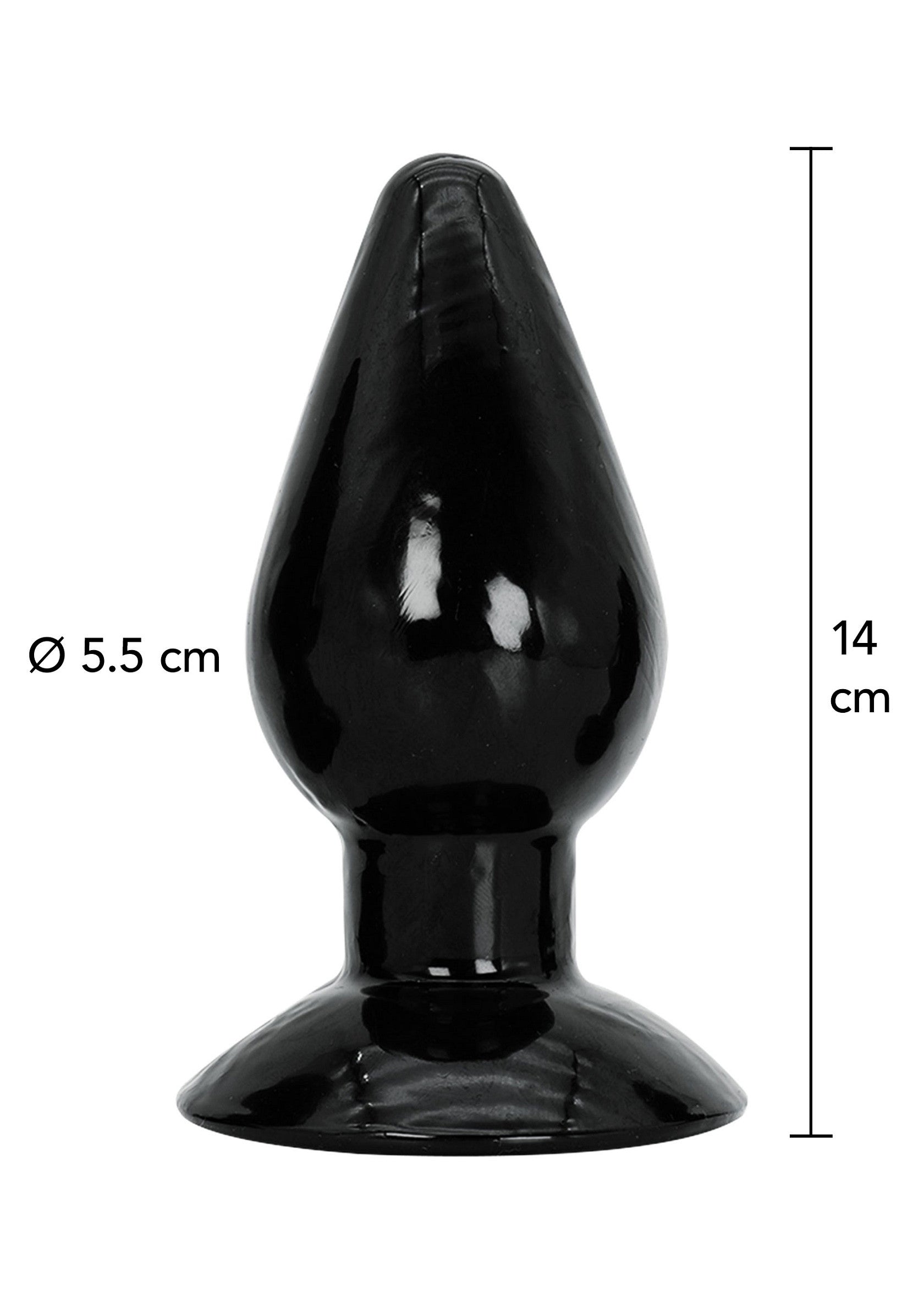 Dop anal clasic Extreme Hidden Desire negru, infografic dimensiuni 14 cm lungime 5.5 cm diametru