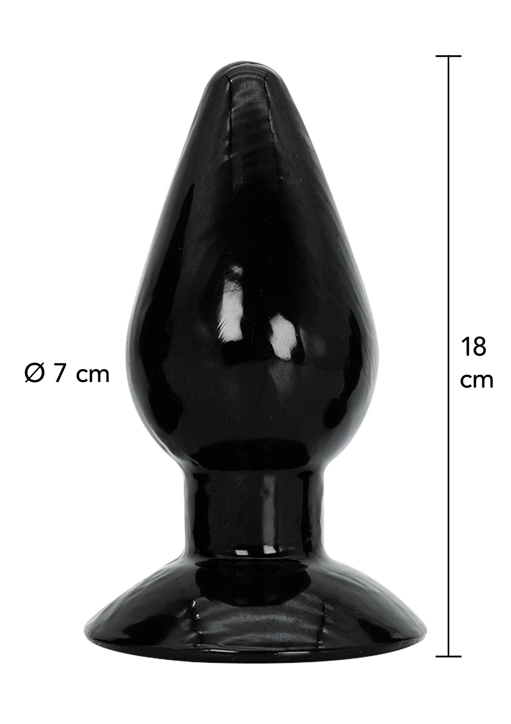 Dop anal clasic Extreme Hidden Desire negru, infografic dimensiuni 18 cm lungime 7 cm diametru