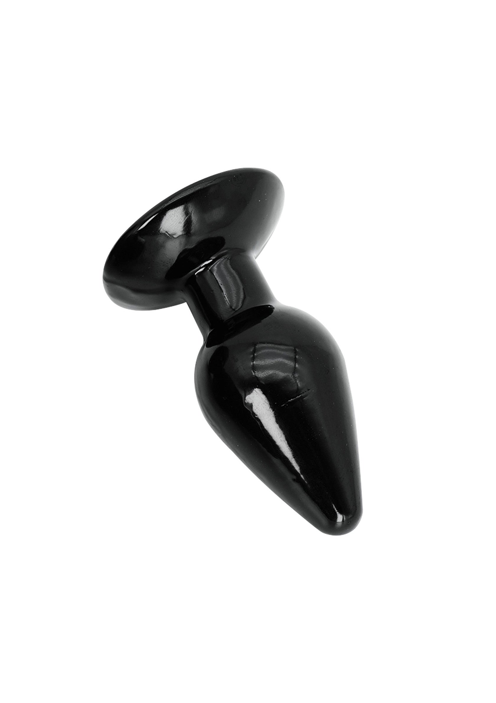 Dop anal clasic Extreme Hidden Desire negru, vedere din unghi, baza lata vizibila