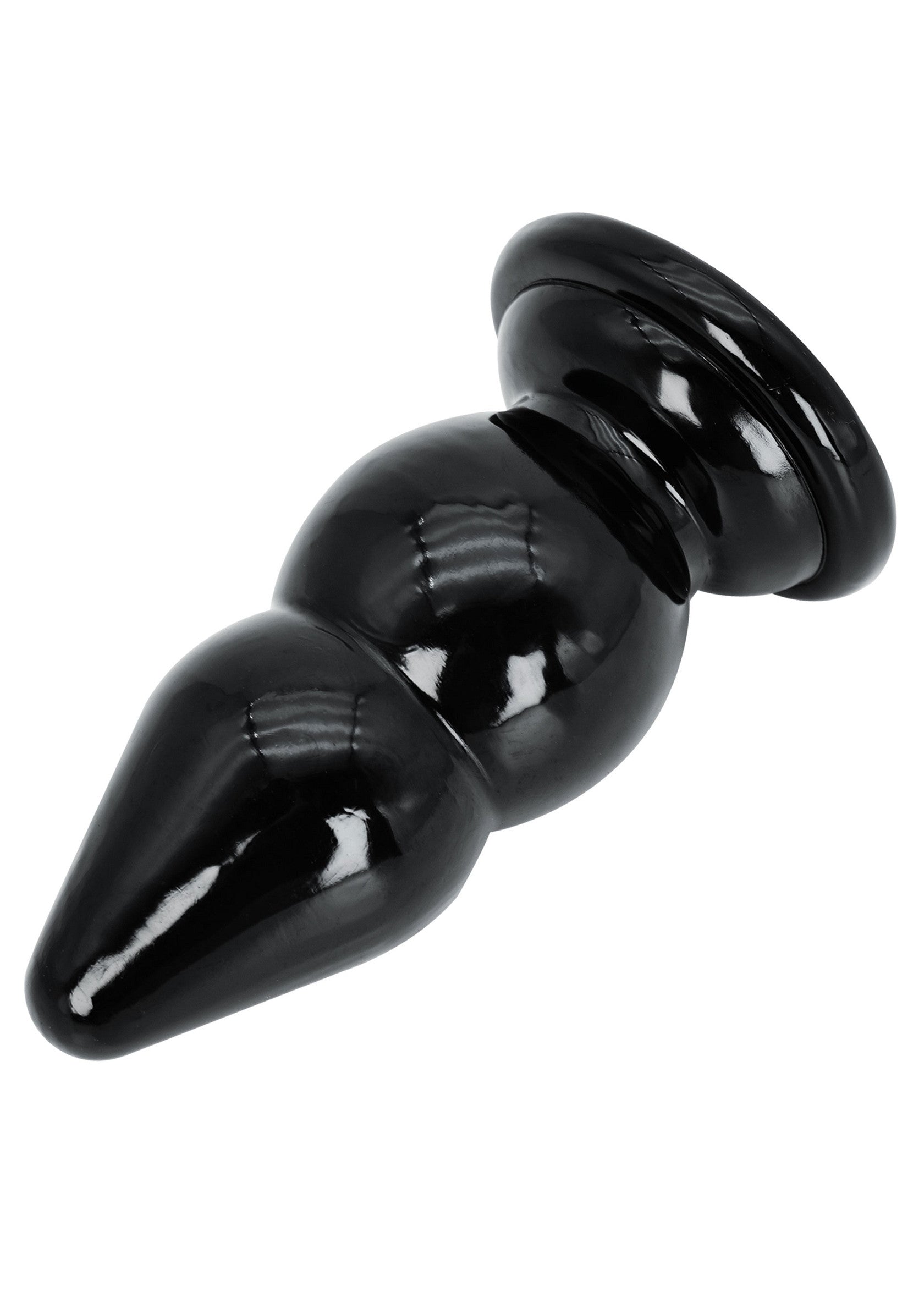 Dop anal dublu bulb Extreme Hidden Desire negru, vedere din unghi, baza lata vizibila