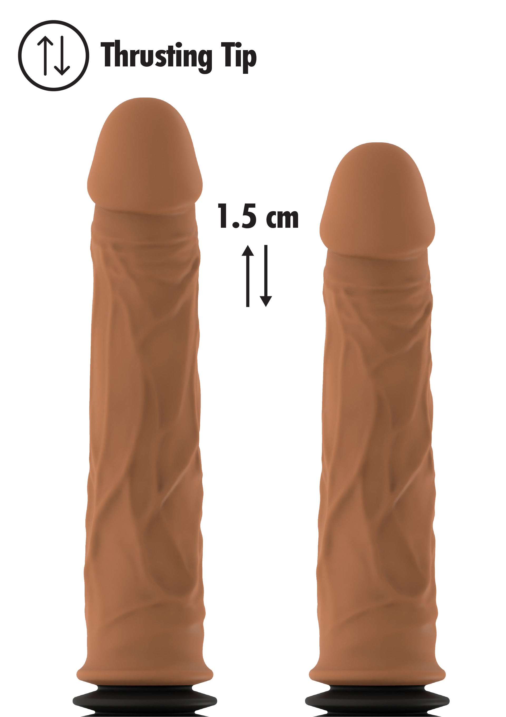Vibrator realist cu dubla impingere Inferno Hidden Desire natural, infografic varf cu impingere de 1.5 cm