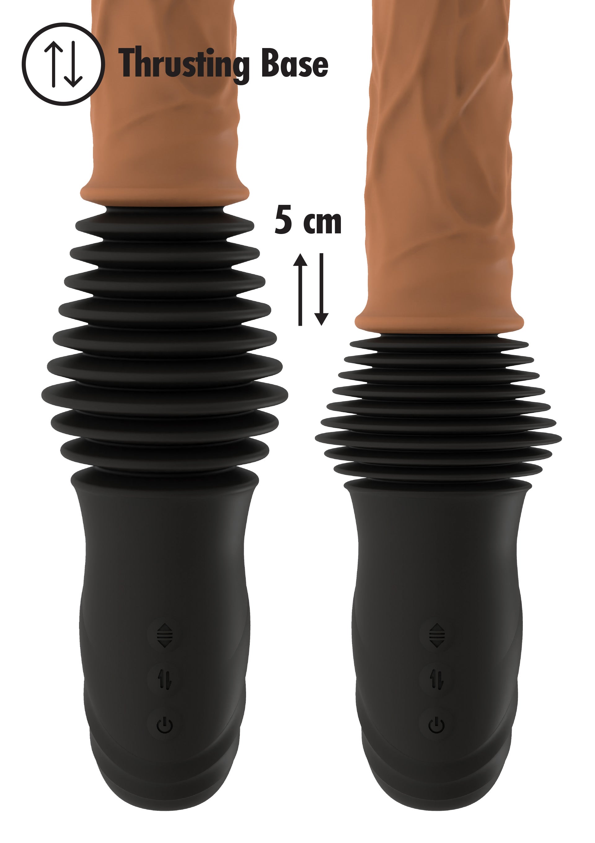 Vibrator realist cu dubla impingere Inferno Hidden Desire natural, infografic baza cu impingere de 5 cm