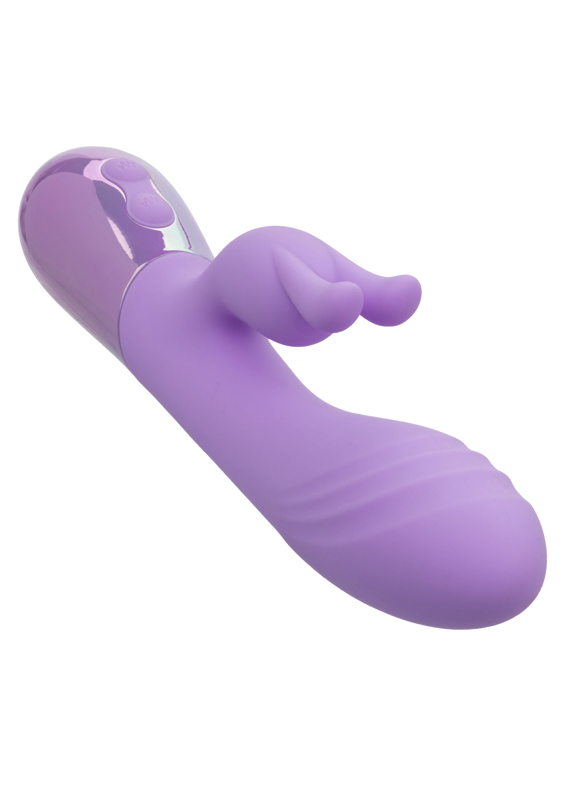 Vibrator rabbit Dual Bunny Aura CalExotics mov, panou control cu doua butoane
