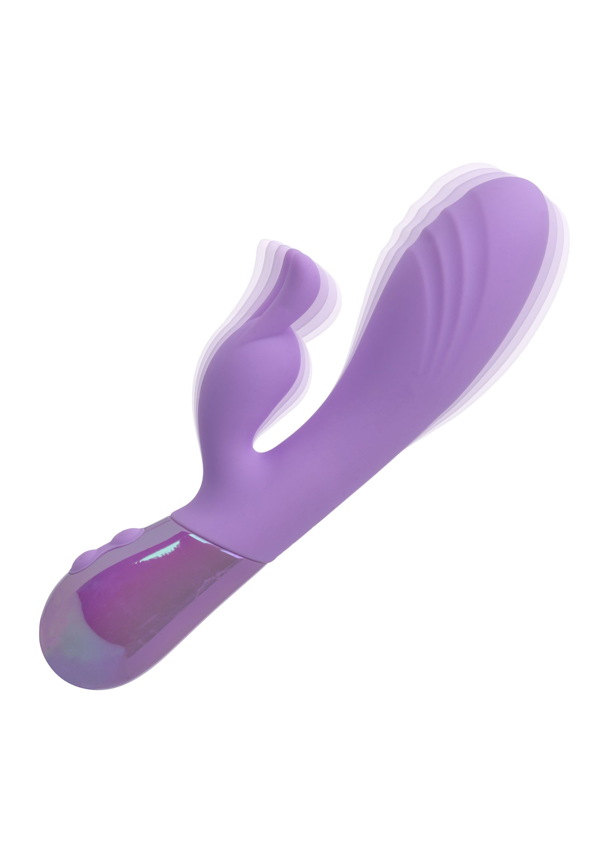 Vibrator rabbit Dual Bunny Aura CalExotics mov, vedere din alt unghi