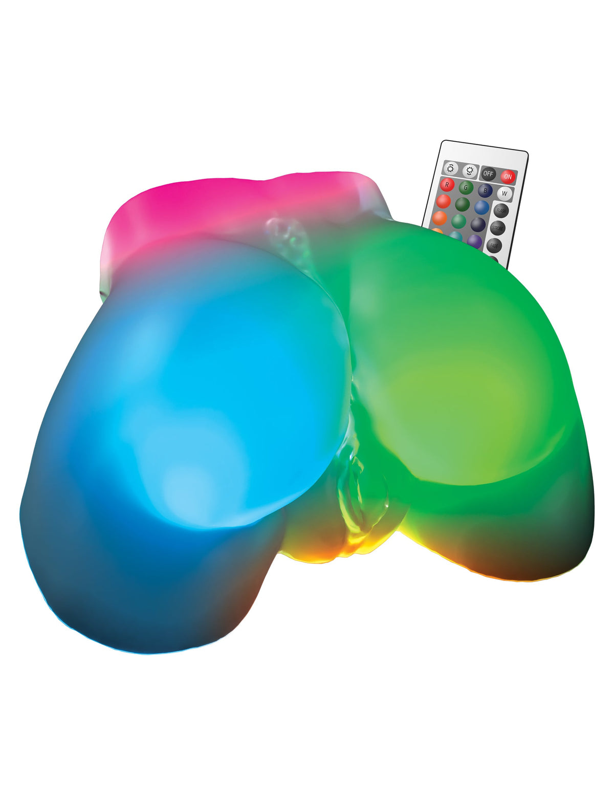 PDX Elite Go-Go Booty LED Mega Masturbator, vedere completa cu iluminare RGB multicolora si telecomanda
