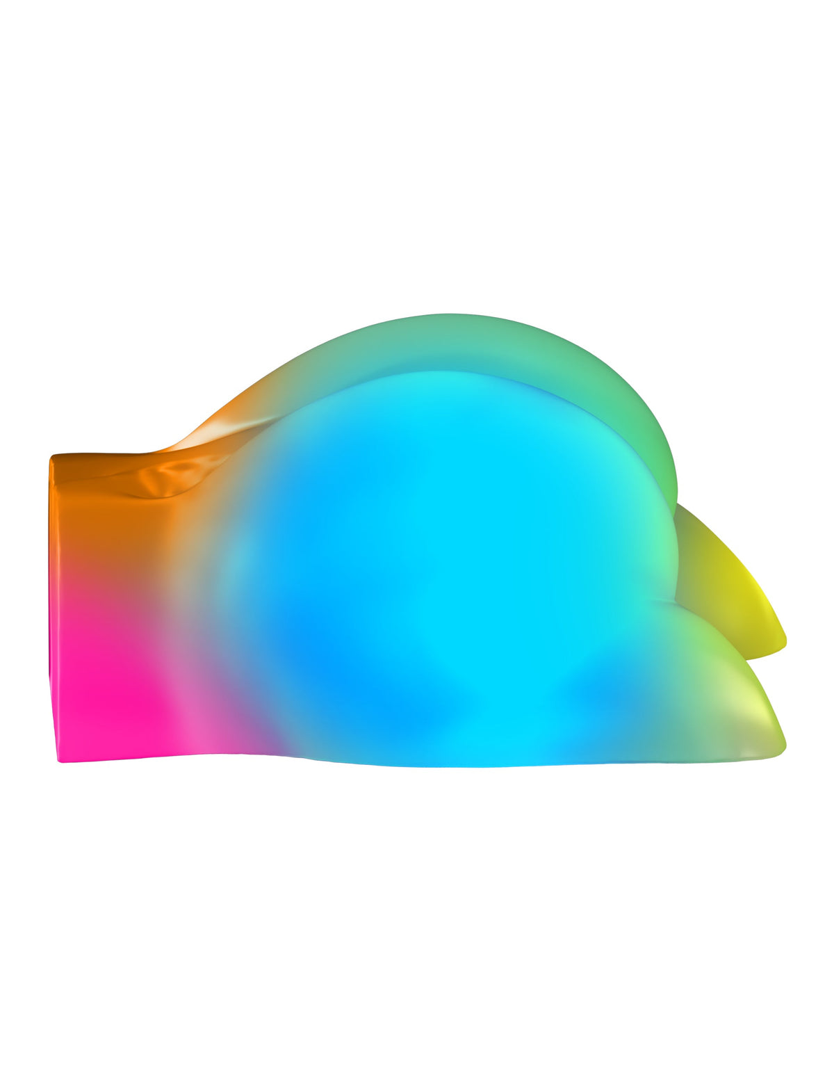 PDX Elite Go-Go Booty LED Mega Masturbator, profil lateral cu iluminare RGB