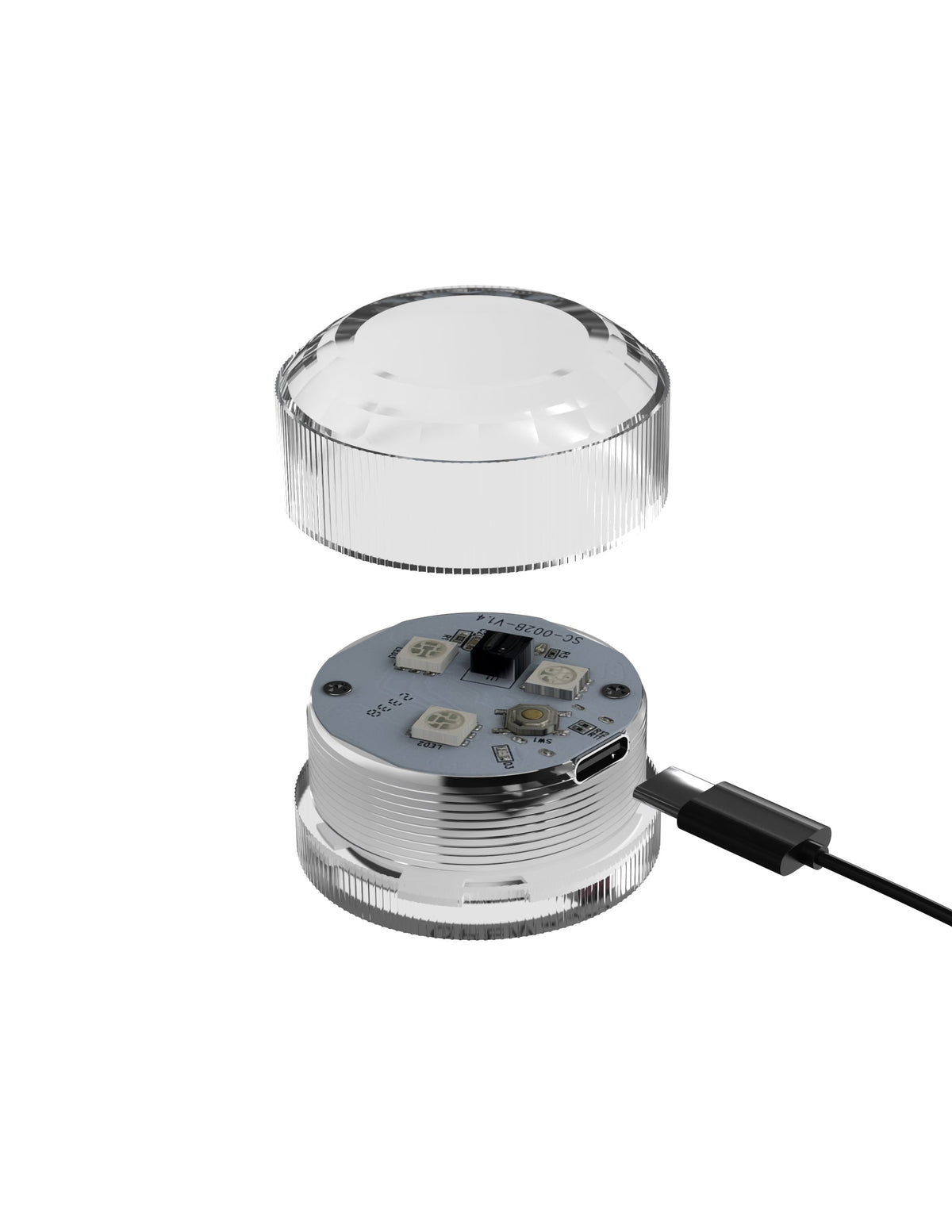 PDX Elite Go-Go Booty LED Mega Masturbator, modul LED demontat cu portul de incarcare USB-C