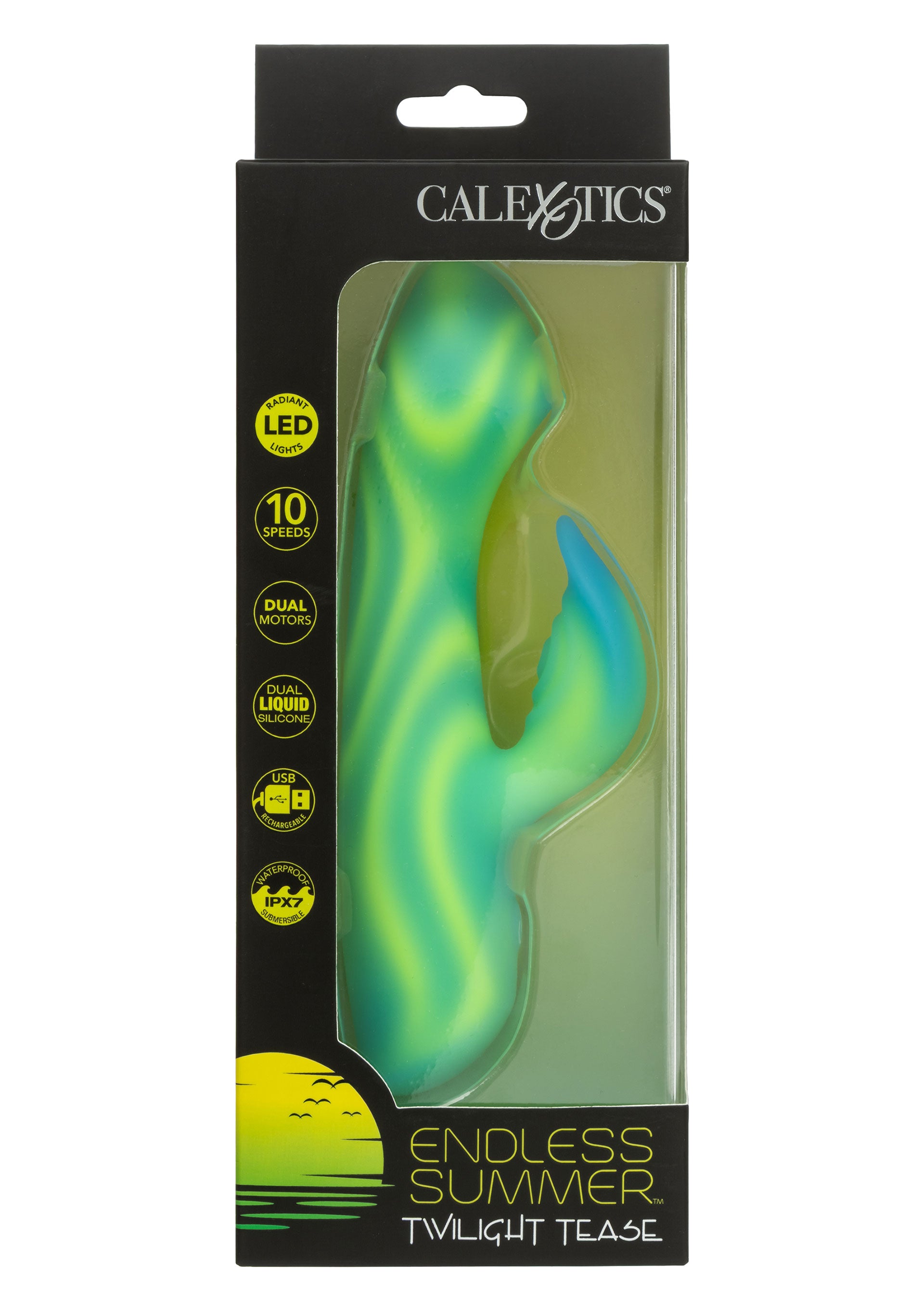 Vibrator Rabbit Twilight Tease by CalExotics Endless Summer, verde, vedere 2
