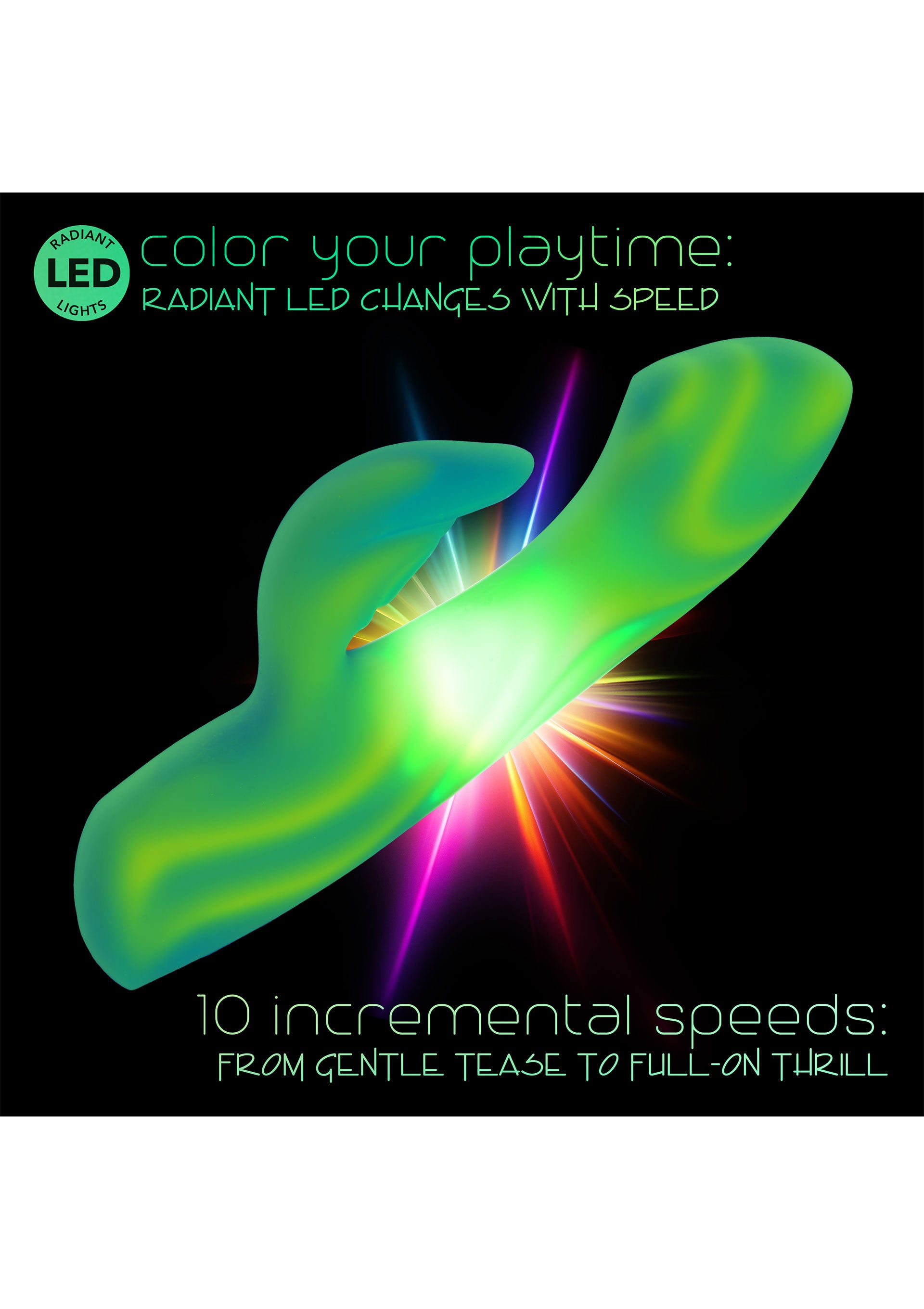 Vibrator Rabbit Twilight Tease by CalExotics Endless Summer, verde, vedere 5