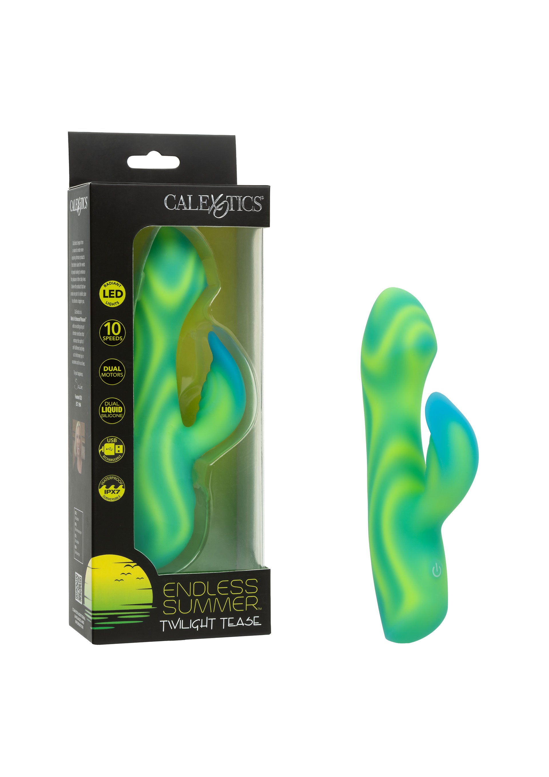 Vibrator Rabbit Twilight Tease by CalExotics Endless Summer, verde, vedere 6