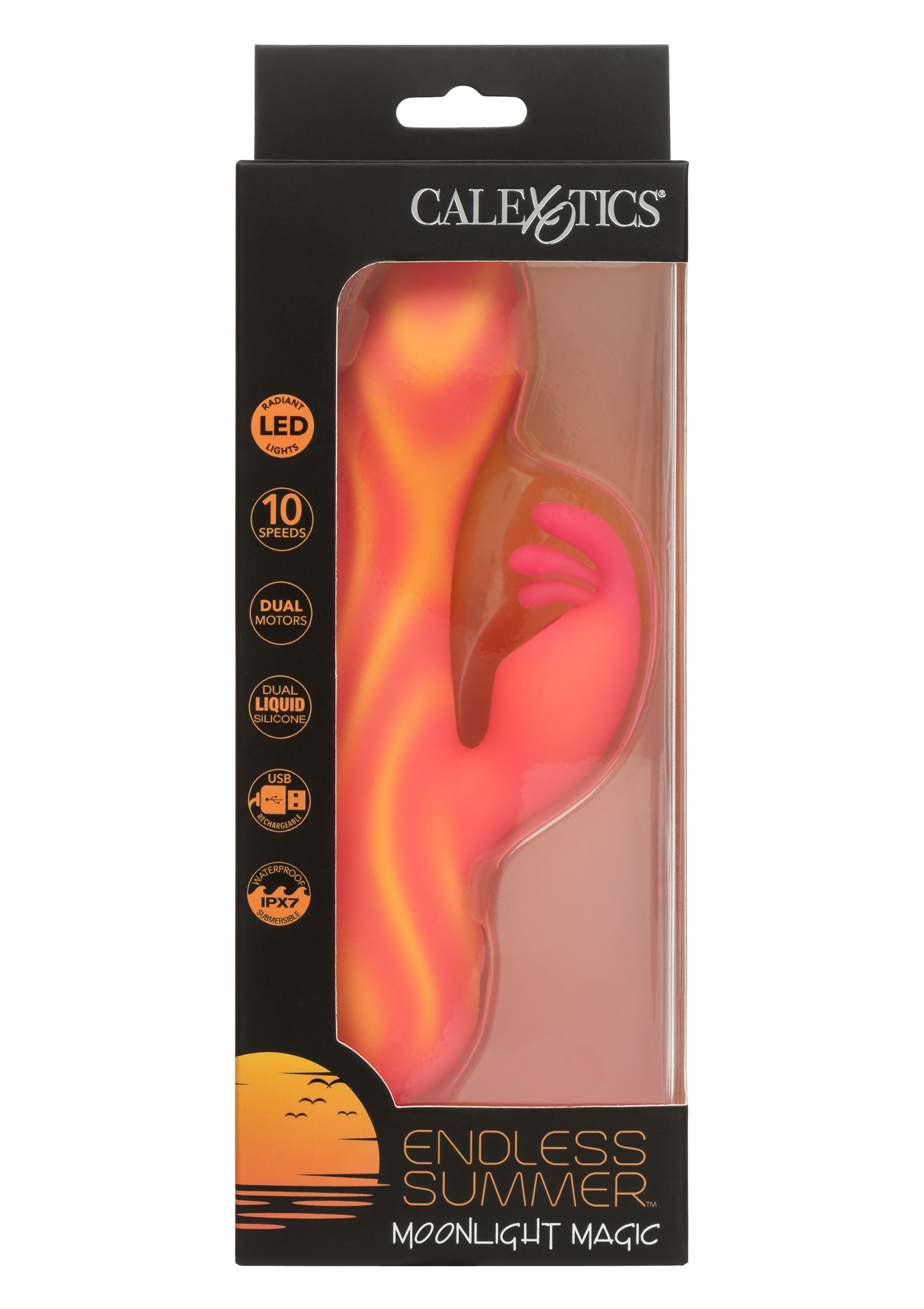 Vibrator Rabbit Moonlight Magic by CalExotics Endless Summer, portocaliu, vedere 2
