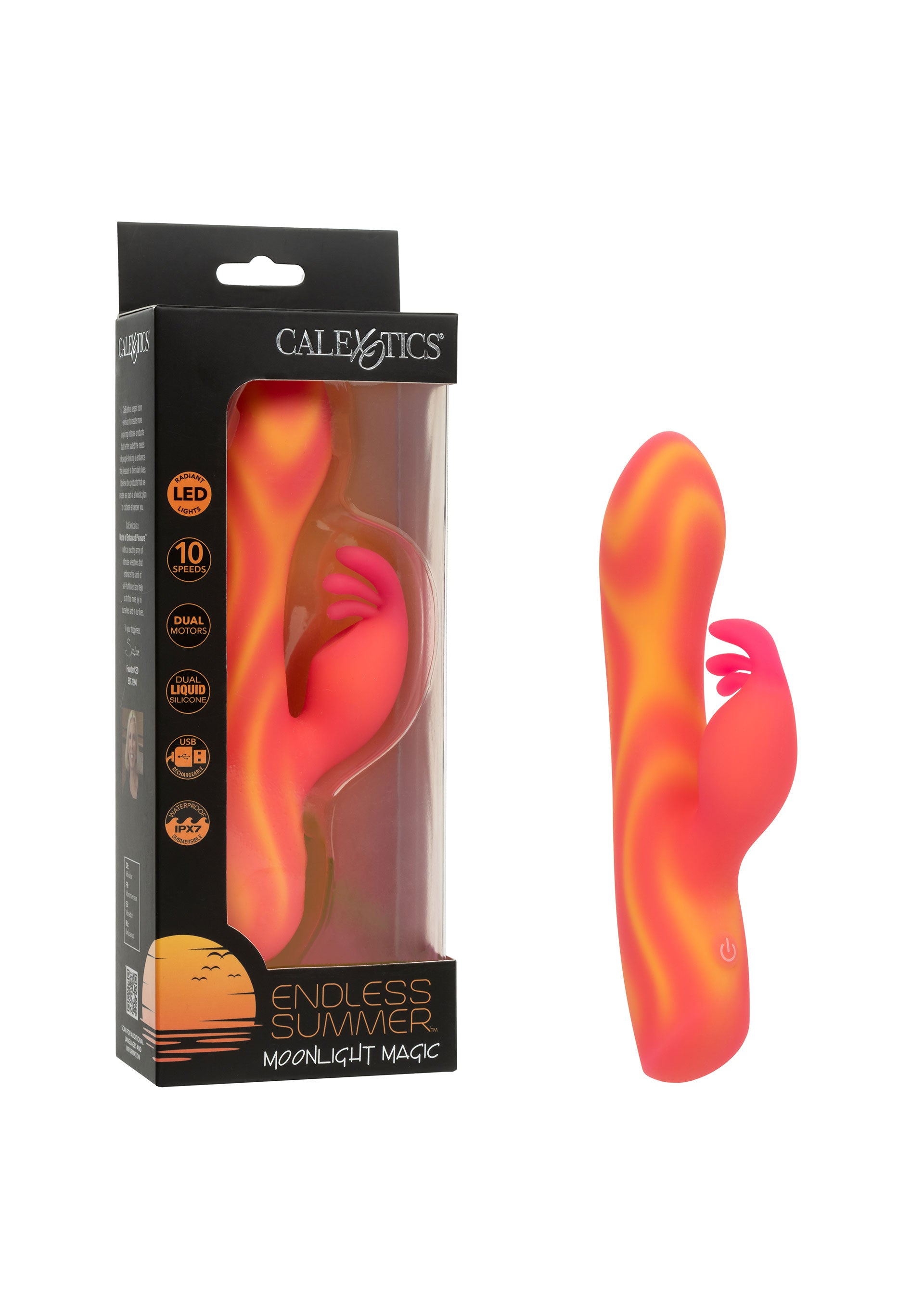 Vibrator Rabbit Moonlight Magic by CalExotics Endless Summer, portocaliu, vedere 6