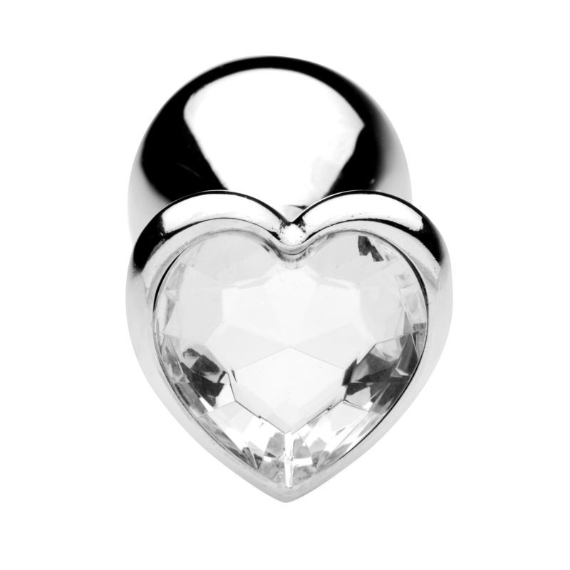 Plug anal metalic Heart Jewel, vedere din spate a bazei in forma de inima