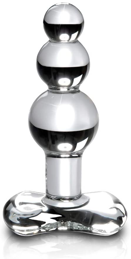 Dop Anal Sticla Icicles No 47 Transparent vedere frontala becuri gradate suflat manual Pipedream