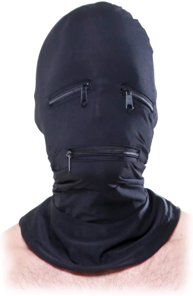 Zipper Face Hood privare senzoriala progresiva BDSM curatare poliester spray