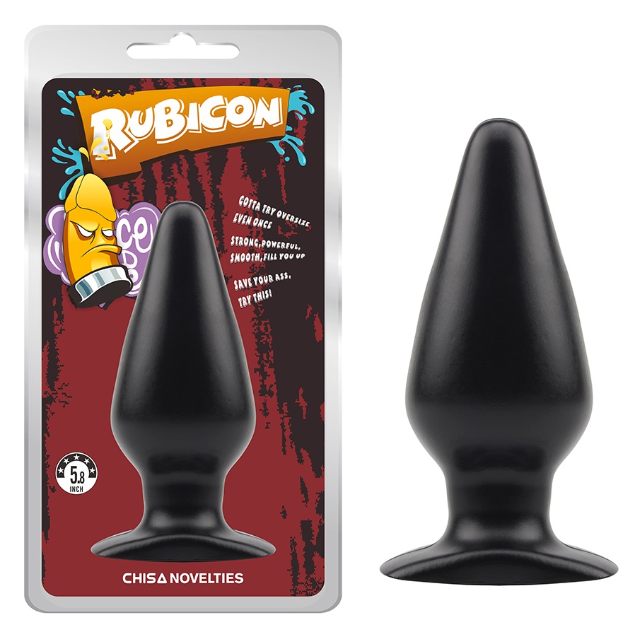 Plug anal Rubicon Chisa Novelties negru silicon 14 cm - vedere frontala