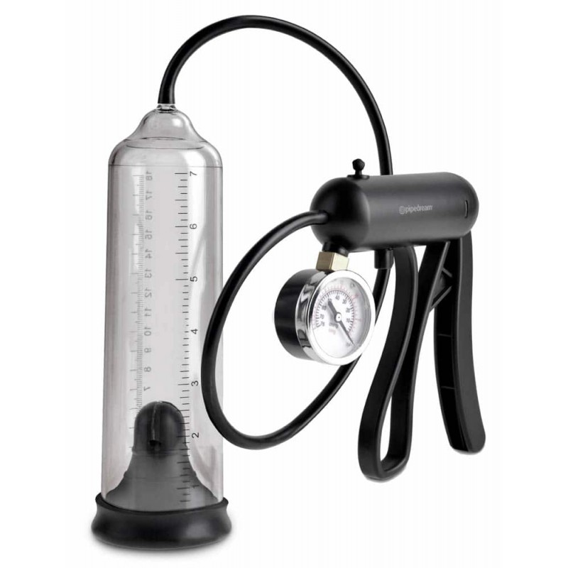 pompa penis Pipedream Pump Worx Pro-Gauge manometru presiune vedere completa