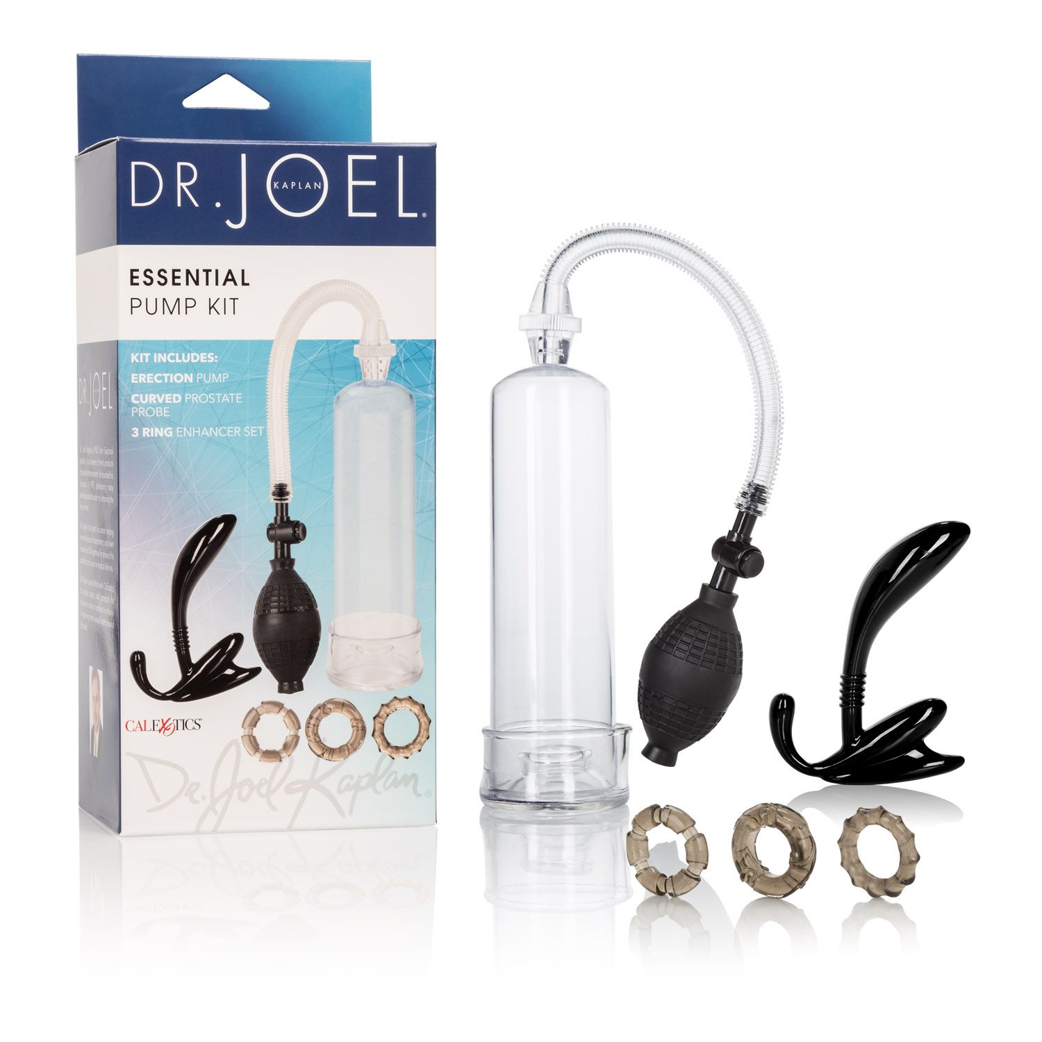 Dr. Joel Kaplan Essential Pump Kit — Set Complet: Pompa Penis + 3 Inele + Proba Prostata - imagine 2