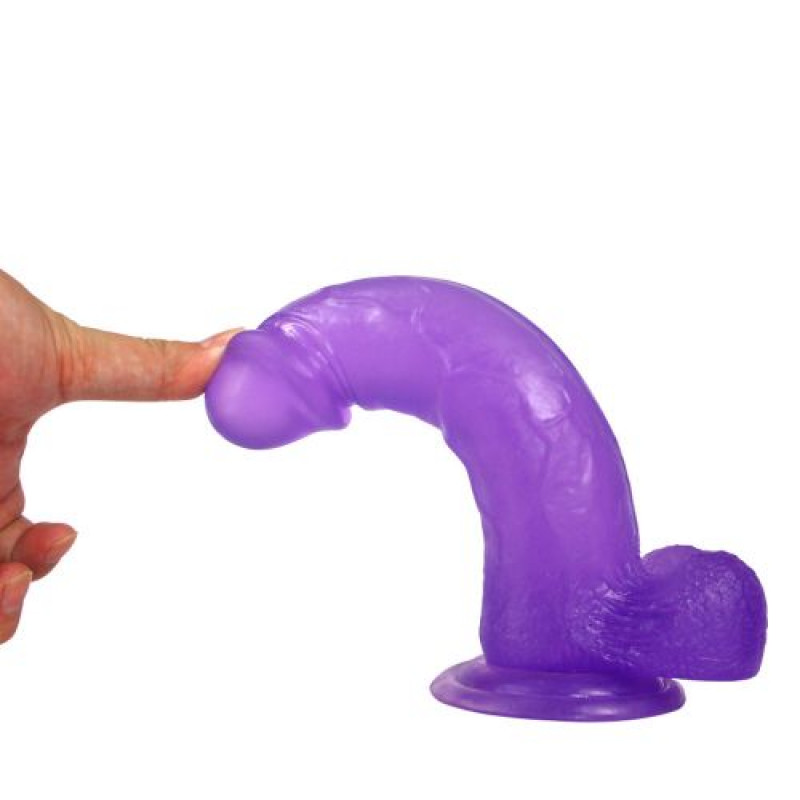 Dildo Jelly Purple Violet - dimensiuni complete 20 cm diametru 4,1 cm