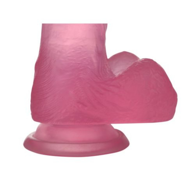 Dildo Jelly Pink Roz Small Lovetoy - dimensiuni 16 cm diametru 3,5 cm