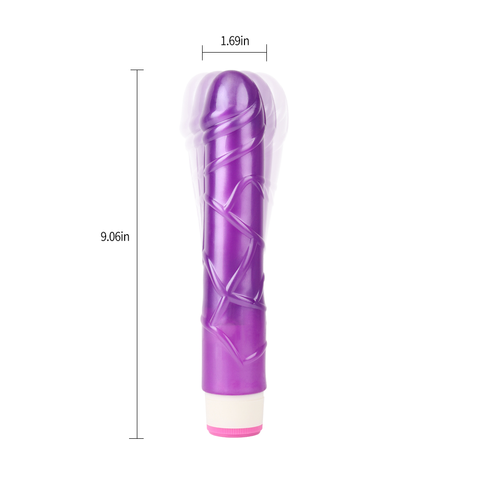 Vibrator Basic Pulsator Violet - detaliu vene tulpina gland sculptat