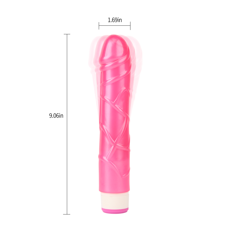 Vibrator Basic Pulsator Roz Chisa Novelties - detaliu vene tulpina gland sculptat