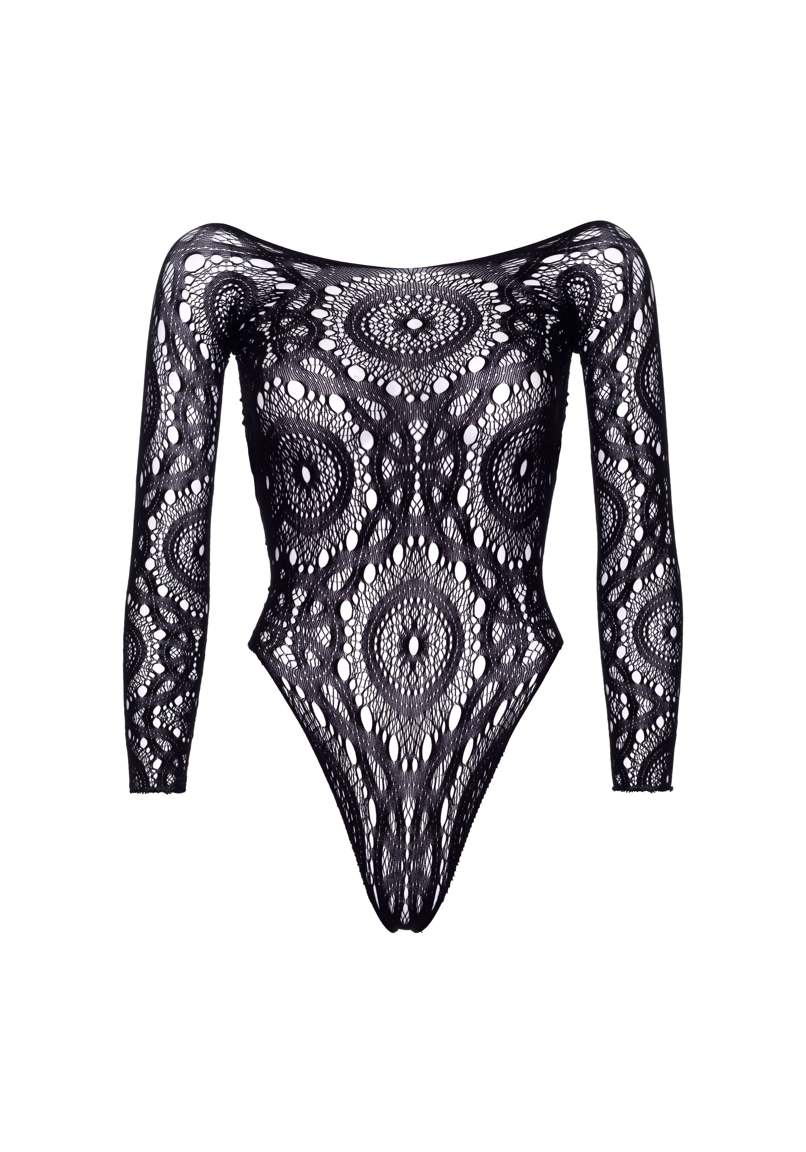 Body Dantela Leg Avenue Negru detaliu