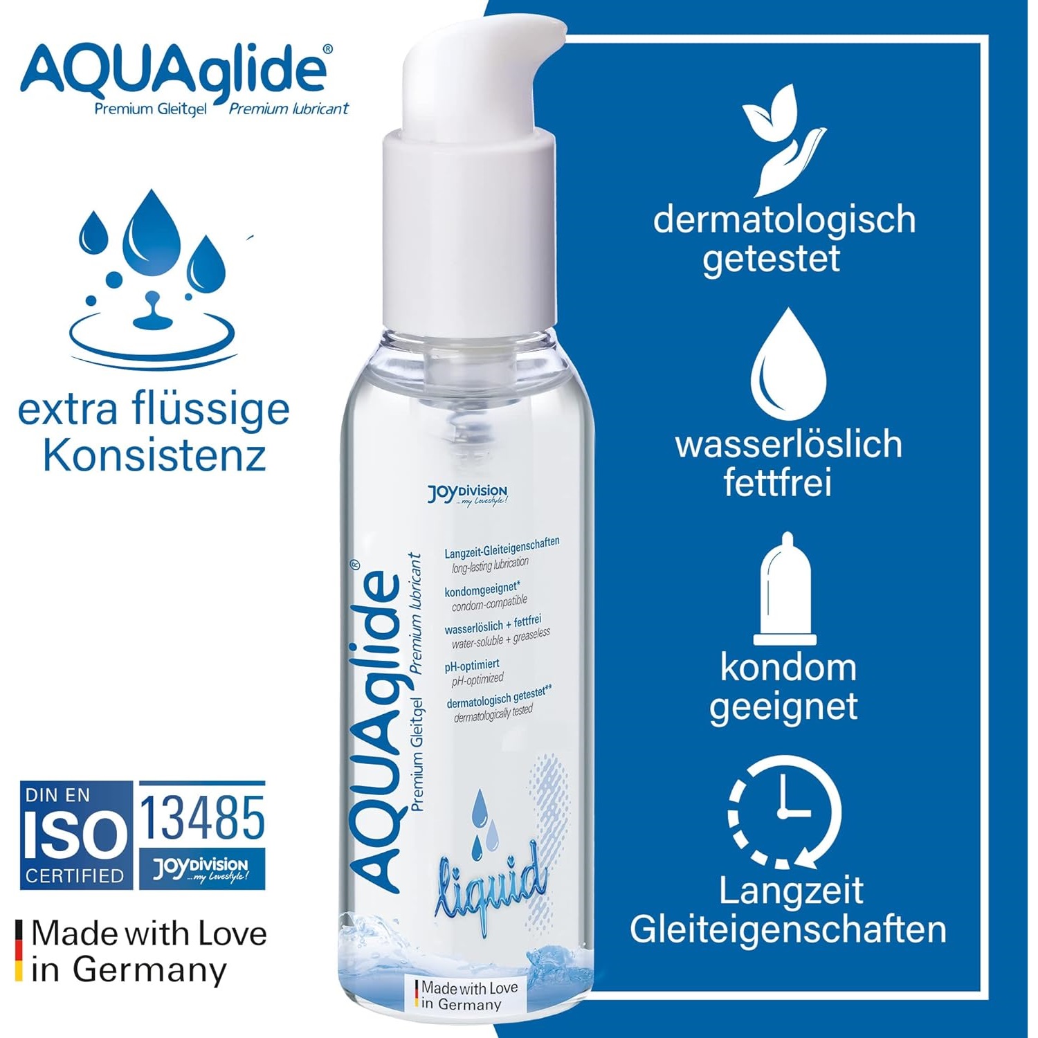 JoyDivision AQUAglide Liquid 50ml lubrifiant lichid natural compatibil latex silicon jucarii sex crystal clear
