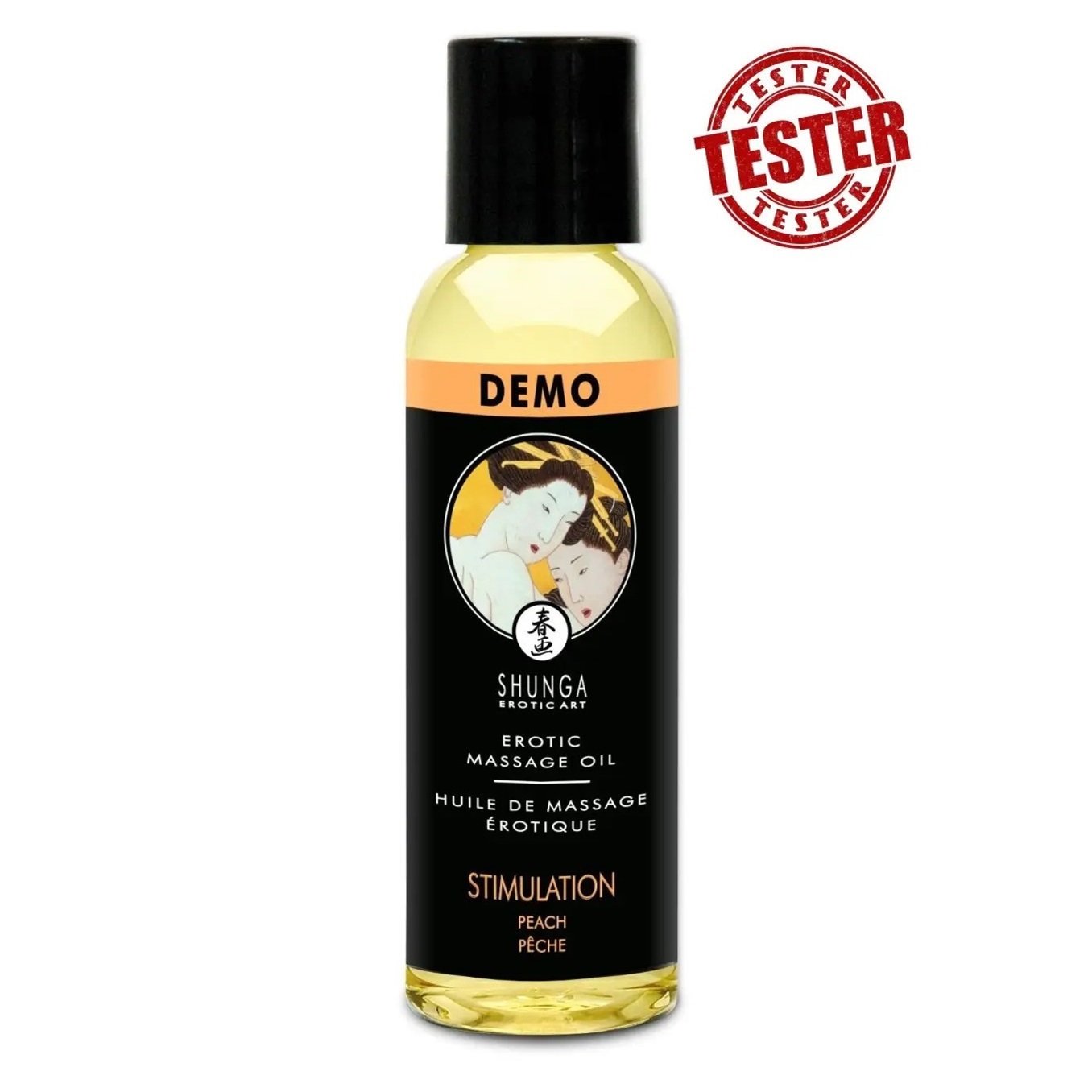 Ulei de Masaj Shunga Stimulation Piersica 60ml, sticla cu eticheta Tester