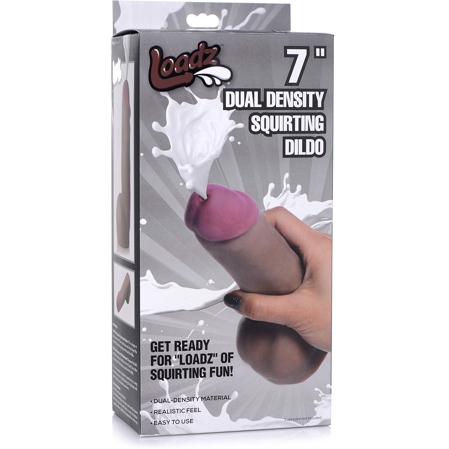 Dildo cu ejaculare Loadz Squirting Chocolate, cutia originala 7 inch dual density