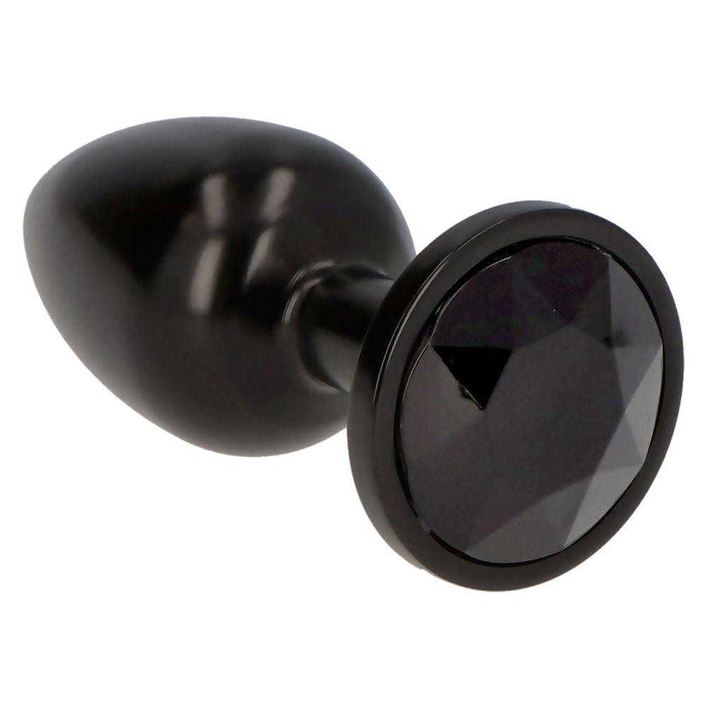 Plug anal bijuterie Secret Pleasure Toyz4Lovers metal negru cristal rosu - vedere frontala