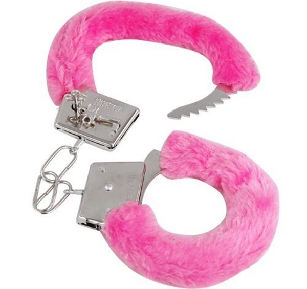 Catuse Power Escorts Love Cuffs Roz, deschise cu cheile si mecanismul de siguranta vizibile