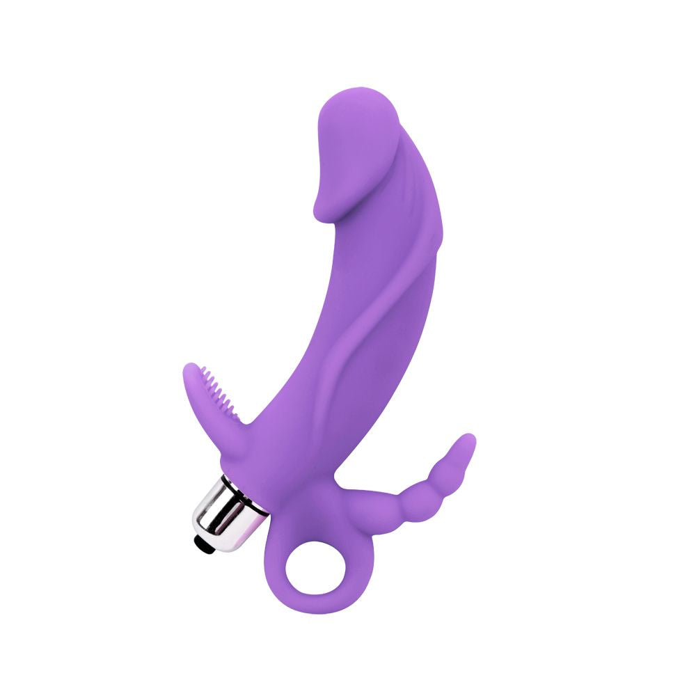 Sweet Breeze Violet Chisa Novelties vibrator triplu - detaliu 3 capete stimulare