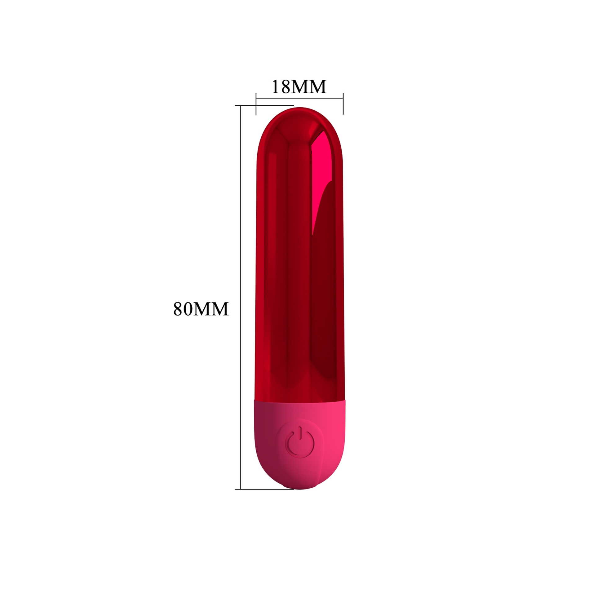Mini vibrator bullet Kiwi Pretty Love Rosu Metalizat - specificatii tehnice 8 cm 10 moduri USB