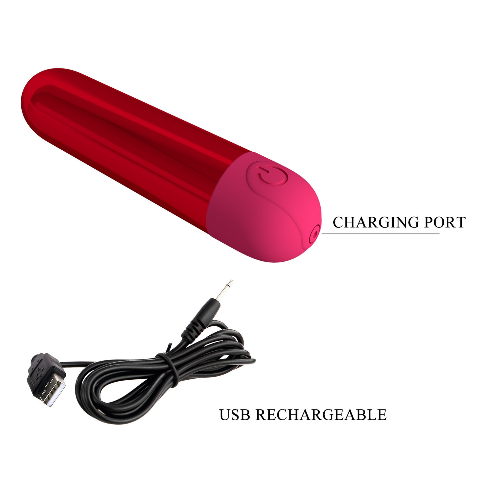 Vibrator bullet Kiwi Pretty Love Rosu Metalizat - stimulare clitoris sfarcuri finisaj metalizat lucios