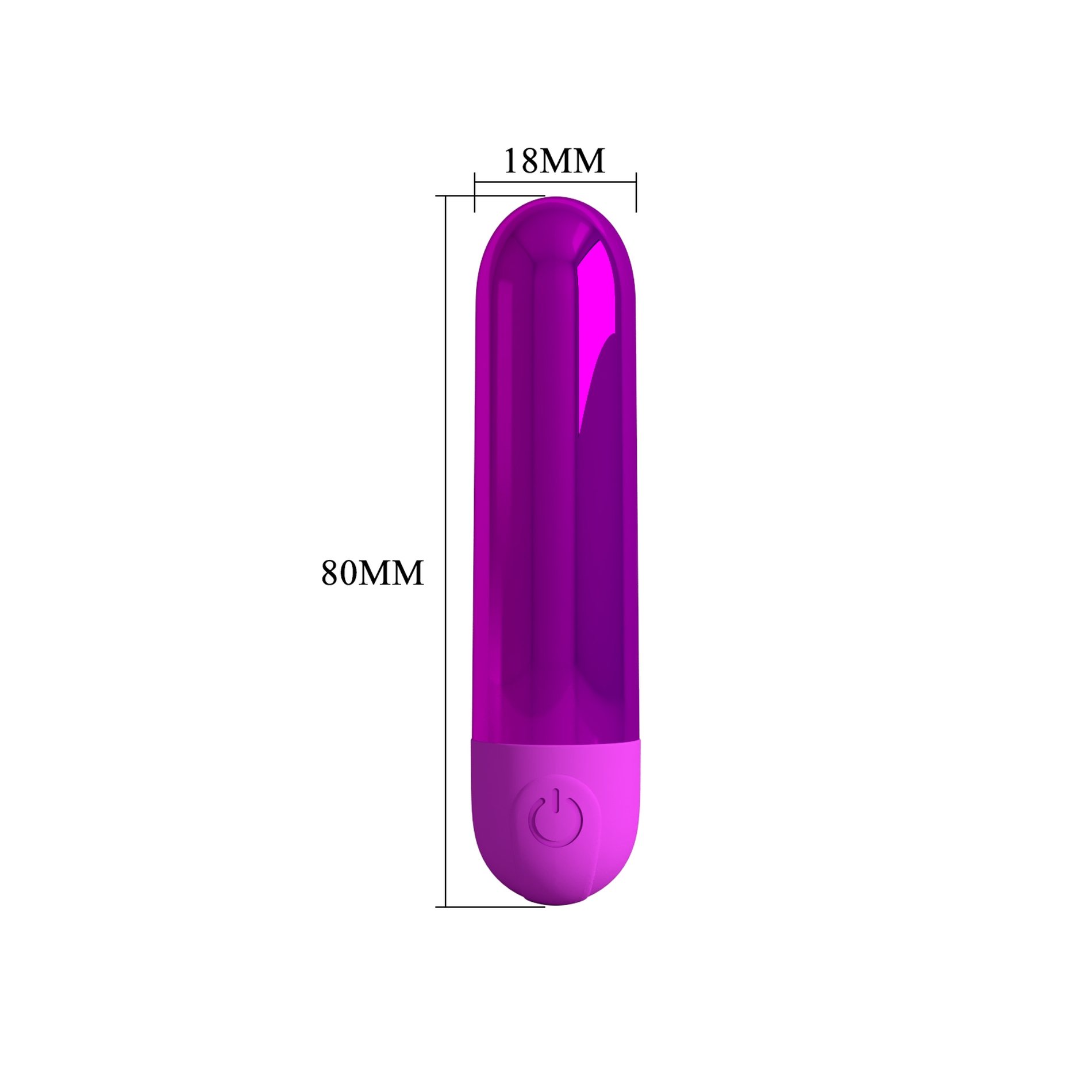 Mini vibrator bullet Kiwi Pretty Love Violet Metalizat - specificatii tehnice 8 cm 10 moduri USB