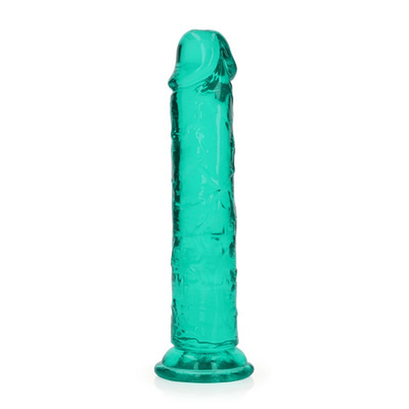 Dildo Realistic REALROCK Straight Suction Cup, verde transparent, vedere de ansamblu