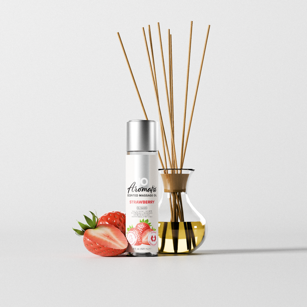 Ulei masaj erotic System JO Aromatix Capsuni 120ml sarulabil vegan
