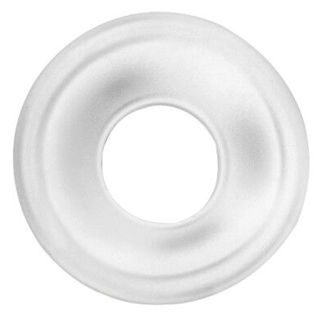 Garnitura transparenta pentru pompa penis, vedere din fata, cu orificiul central rotund