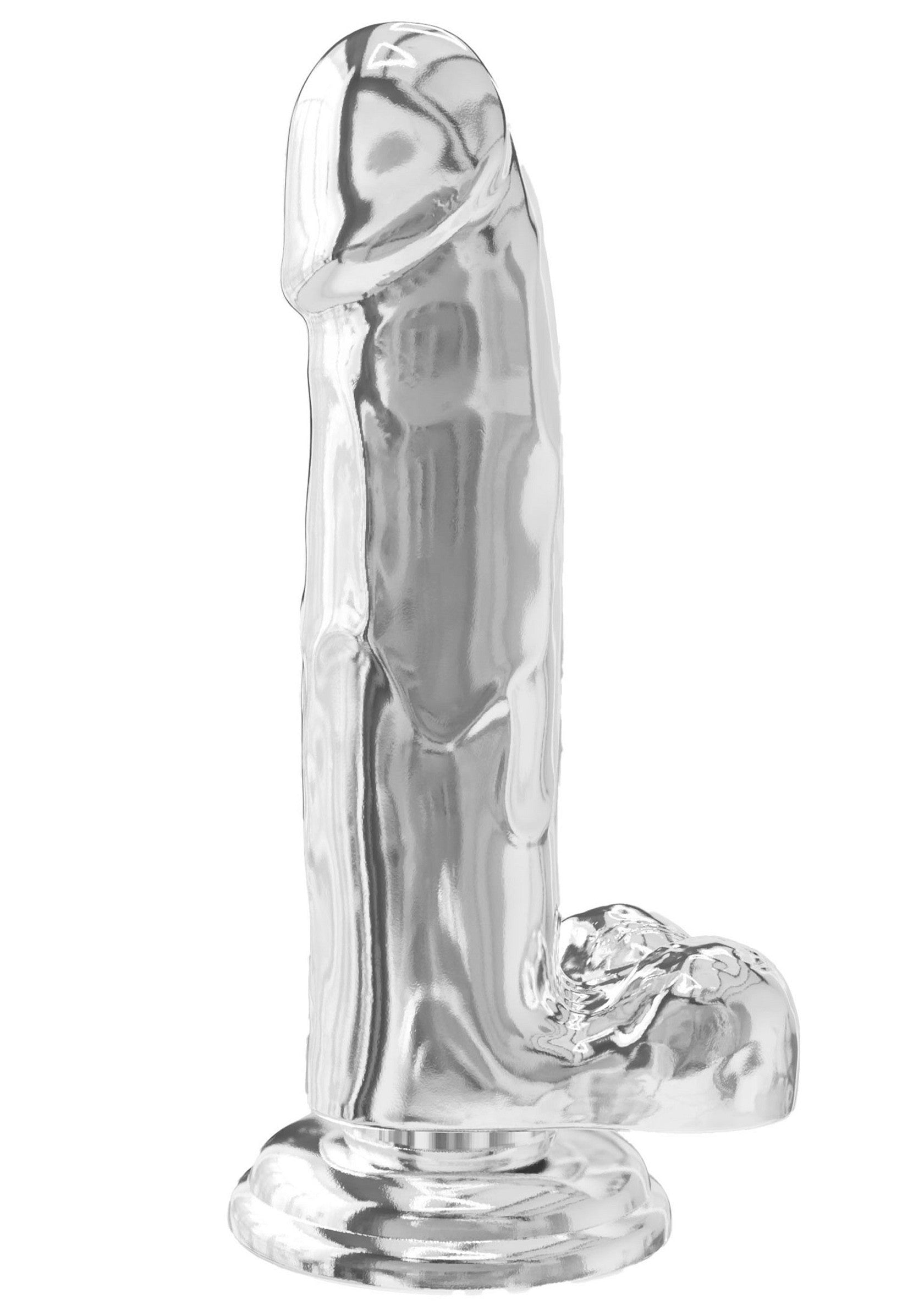 Dildo ToyJoy Clear Dildo TPE 18 cm Transparent - vedere frontala