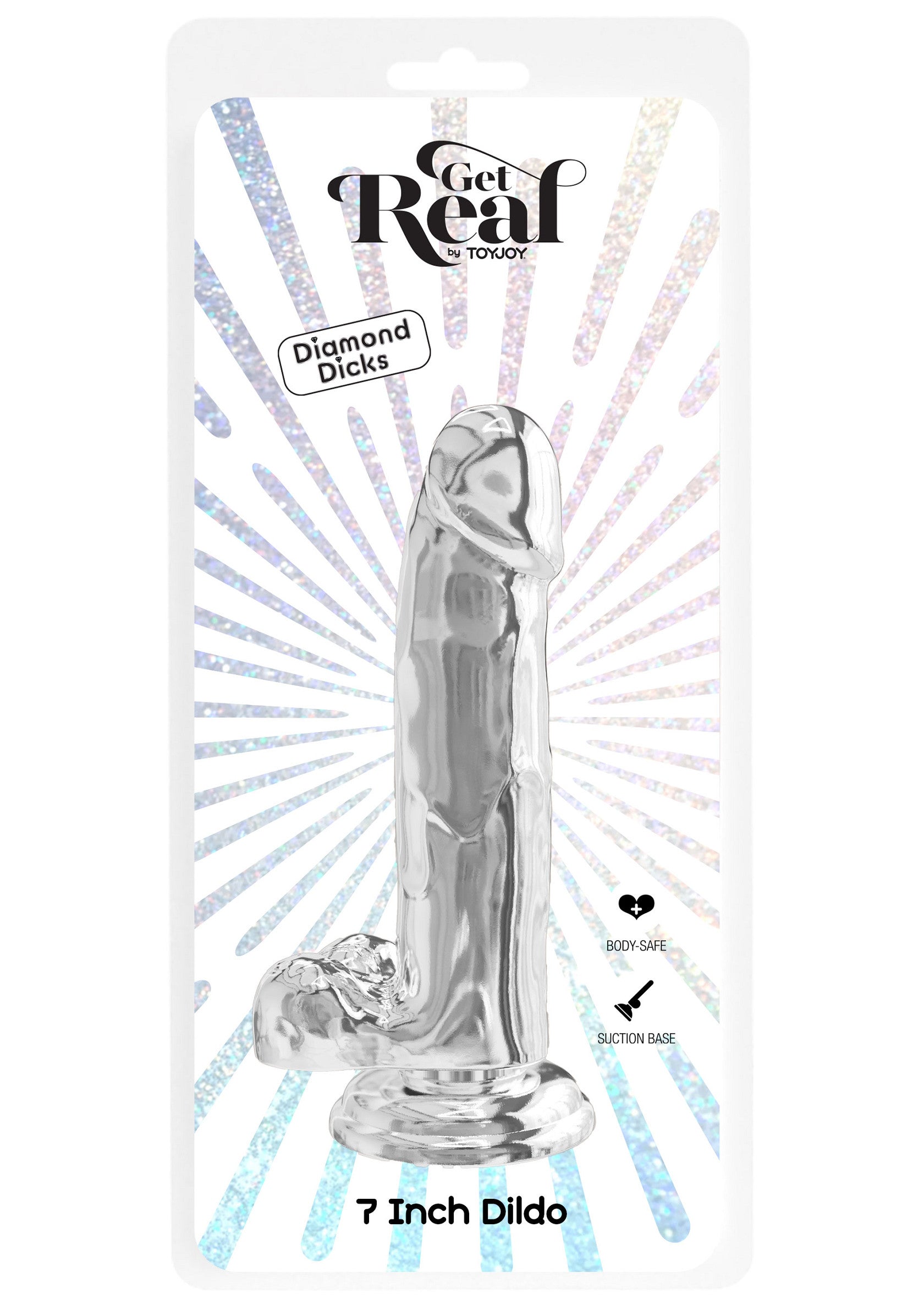 ToyJoy Clear Dildo TPE 18 cm - dimensiuni