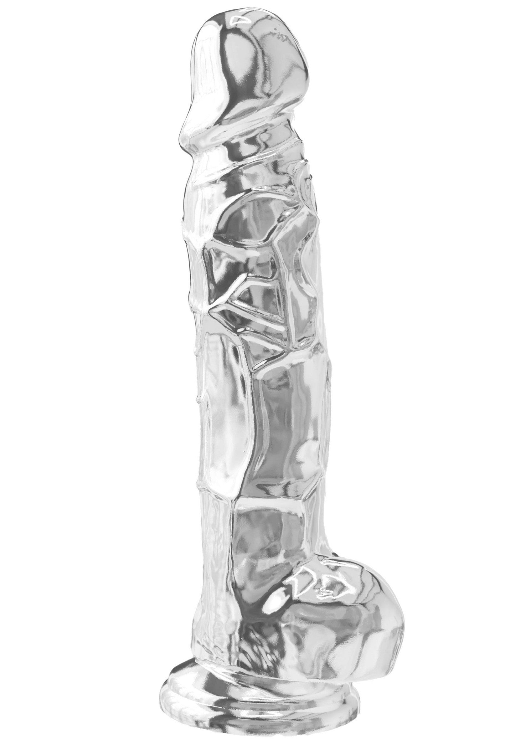Dildo ToyJoy Clear Dildo TPE 22.5 cm Transparent - vedere frontală